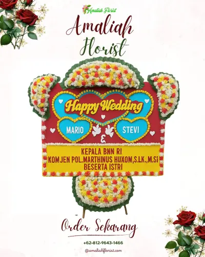 Karangan Papan Bunga Pernikahan di Kepandean